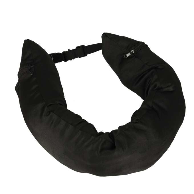 Travel pillow travel storage compartment black