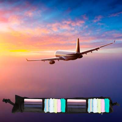 Travel pillow travel storage compartment black
