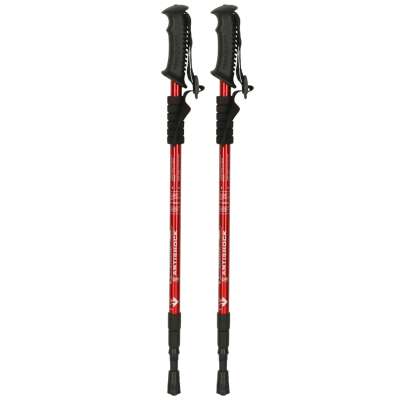 Trekking poles for Nordic walking folding 2 pieces red