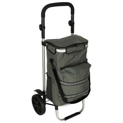 Trolley shopping bag on wheels 100cm grey