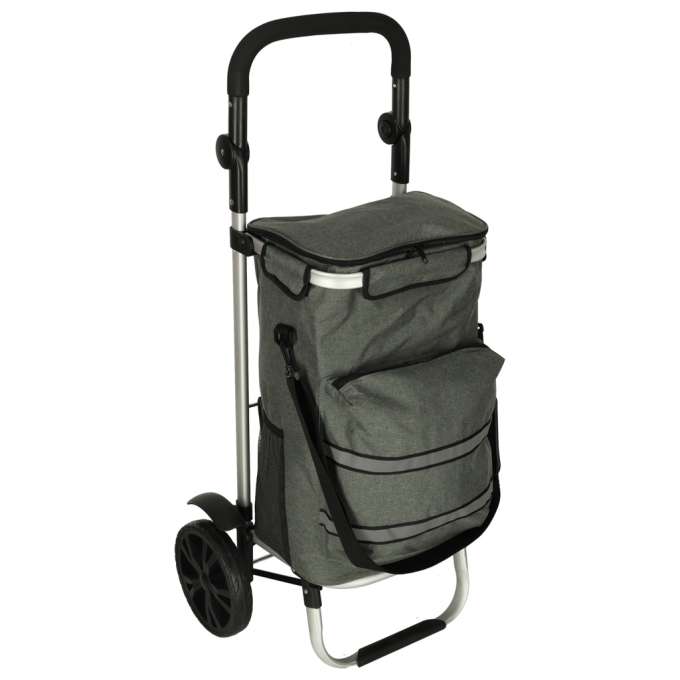 Trolley shopping bag on wheels 100cm grey