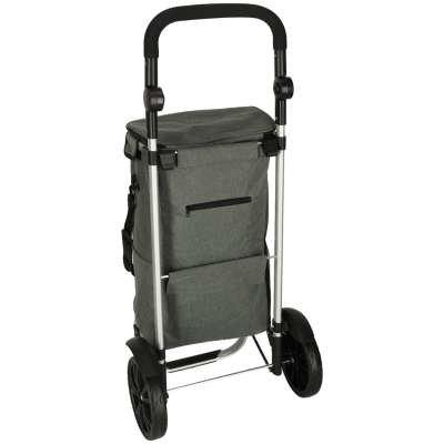 Trolley shopping bag on wheels 100cm grey