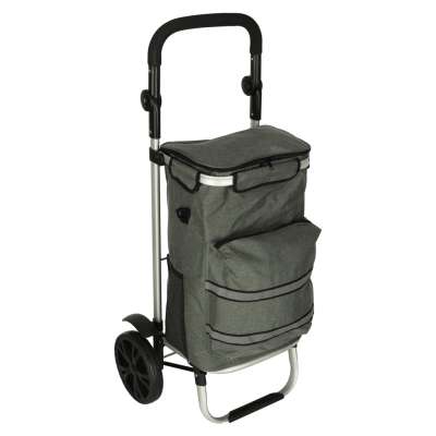 Trolley shopping bag on wheels 100cm grey