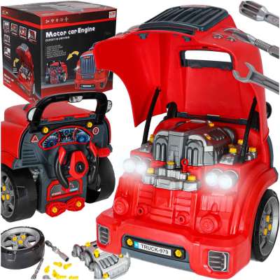 Truck engine dismantling motor kit mechanic moving parts