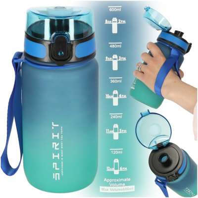 Water bottle bidon 600ml blue-green