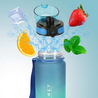 Water bottle bidon 600ml blue-green