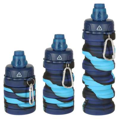 Water bottle bidon folding 500ml blue
