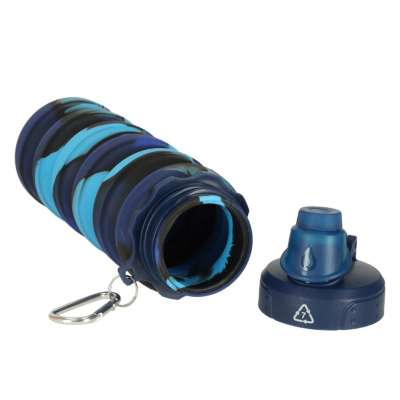 Water bottle bidon folding 500ml blue