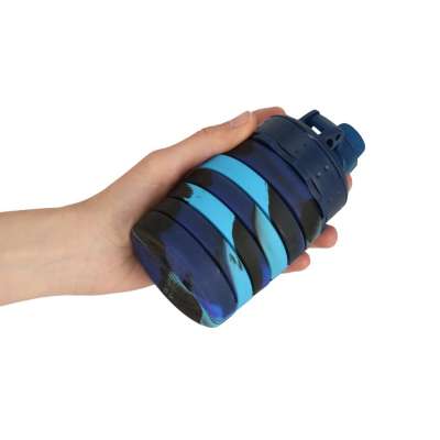 Water bottle bidon folding 500ml blue