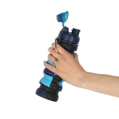 Water bottle bidon folding 500ml blue