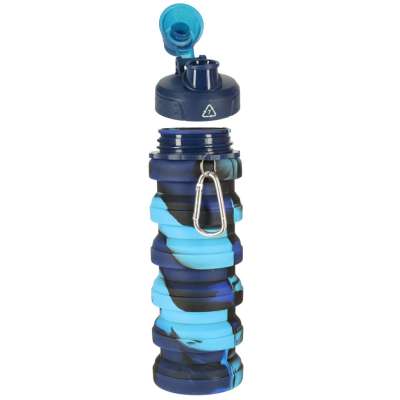 Water bottle bidon folding 500ml blue