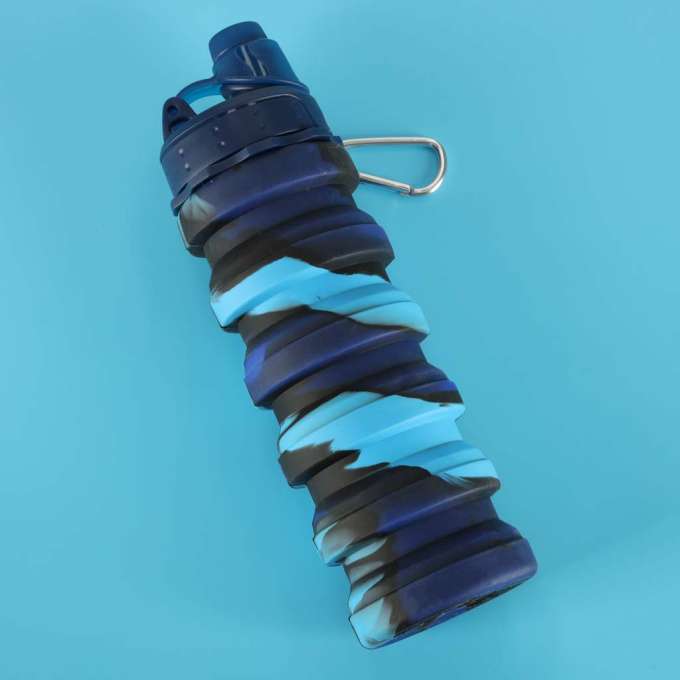 Water bottle bidon folding 500ml blue