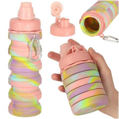 Water bottle bidon folding 500ml rainbow