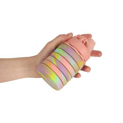 Water bottle bidon folding 500ml rainbow