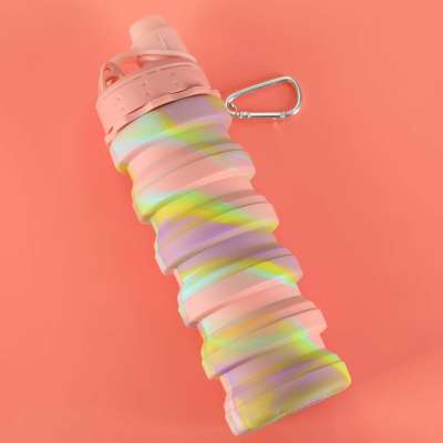 Water bottle bidon folding 500ml rainbow