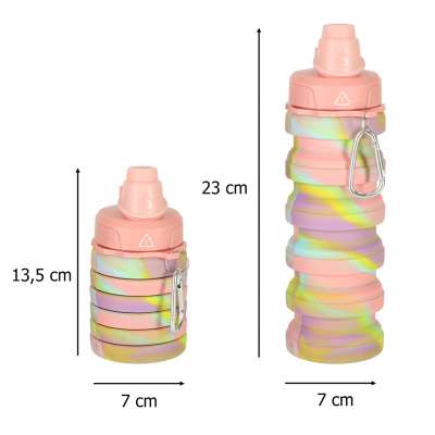 Water bottle bidon folding 500ml rainbow