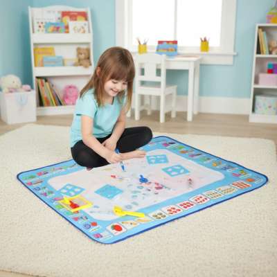 Water mat for painting water drawing markers stamps stencils roller 100x80cm alphabet