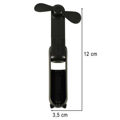 Wiatrak biurkowy wentylator mini ręczny składany wiatraczek przenośny USB czarny