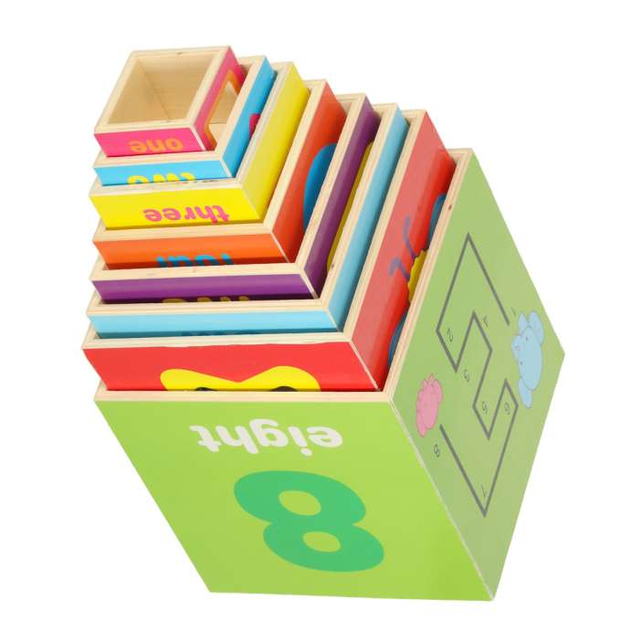 Wieża edukacyjna drewniana sorter kształty nauka liczenia 71cm XXL