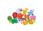 Wooden blocks for threading board board board farm animals 7