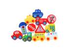 Wooden blocks for threading board board cars vehicles 7