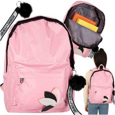 Youth single compartment school backpack pink