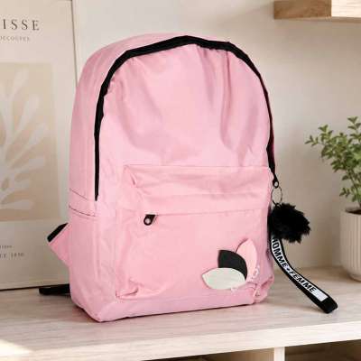 Youth single compartment school backpack pink