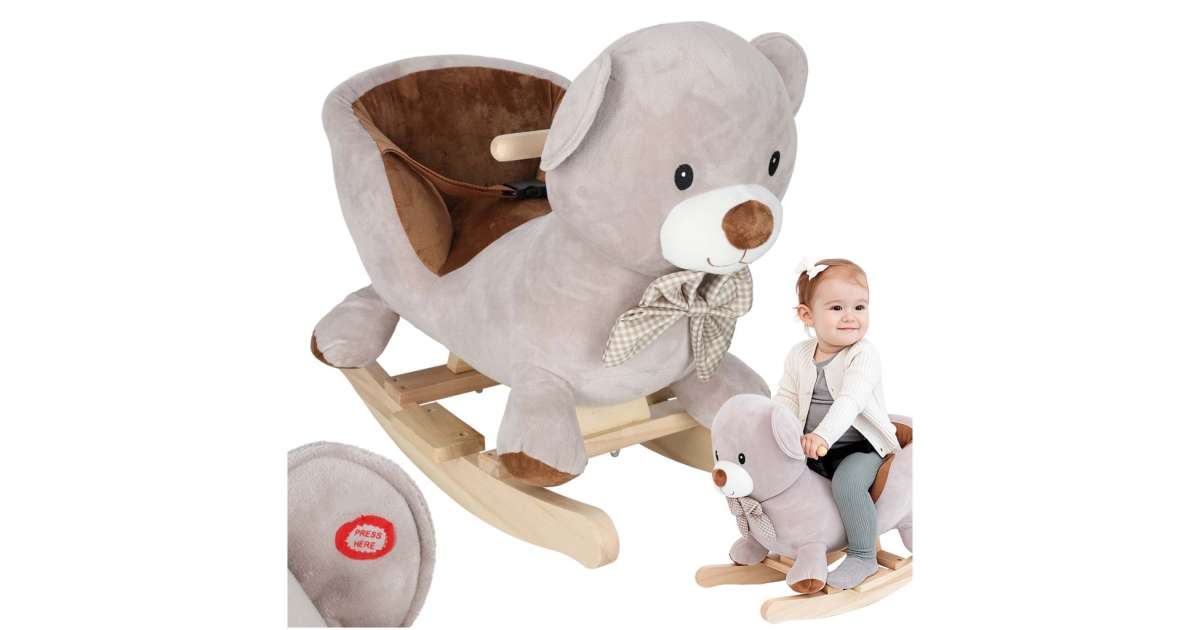 Bear Rocker Rocking teddy bear plush rocker with soft seat - Ikonka - Hurtownia ...