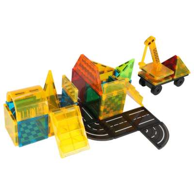 3D construction magnetic blocks construction vehicles 50 elements