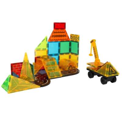 3D construction magnetic blocks construction vehicles 50 elements