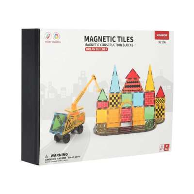 3D construction magnetic blocks construction vehicles 50 elements