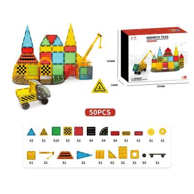 3D construction magnetic bricks 50el.