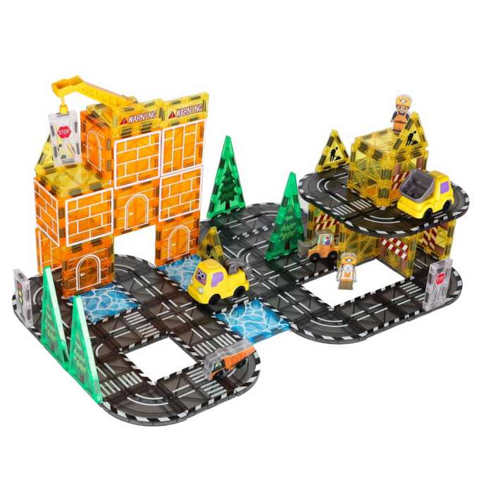 3D construction magnetic building blocks construction machinery 92 pieces