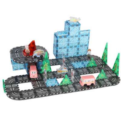3D magnetic construction blocks city cars 91 elements