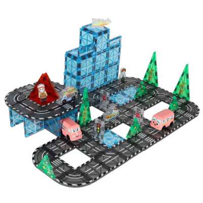 3D magnetic construction blocks city cars 91 elements