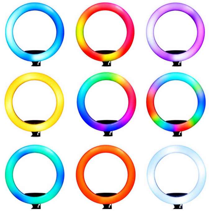 45cm RGB LED Ring Light for Selfie Videos with Tripod and Remote Control