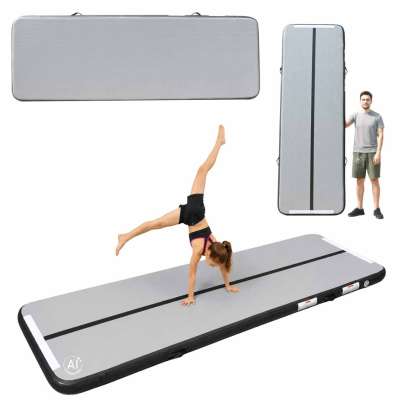 Air Track Gymnastics Mat Exercise Mat Grey-Colored Pump