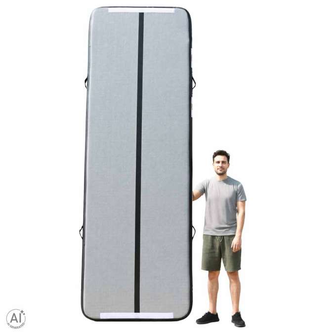 Air Track Gymnastics Mat Exercise Mat Inflatable Gray