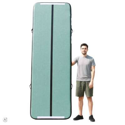 Air Track Gymnastics Mat Exercise Mat Pump Green
