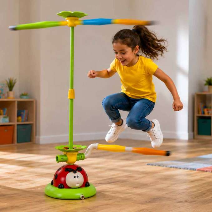 Arcade game for children spinning pole target throwing ladybug 5-in-1