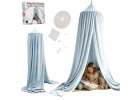 Baby canopy over crib curtain tent tipi hanging blue 1