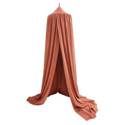 Baby canopy over crib curtain tent tipi hanging dark pink