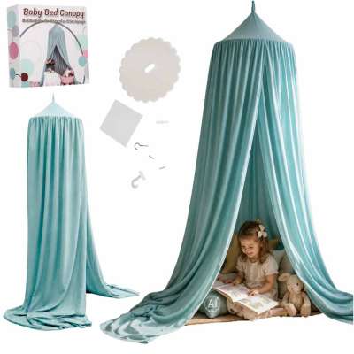 Baby canopy over crib curtain tent tipi hanging green