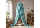 Baby canopy over crib curtain tent tipi hanging green 6