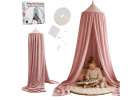 Baby canopy over crib curtain tent tipi hanging light pink 1