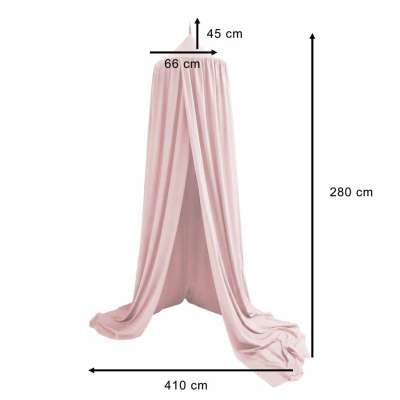 Baby canopy over crib curtain tent tipi hanging light pink