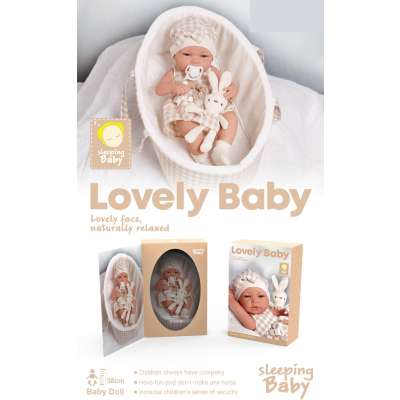 Baby doll baby with carrier mascot rabbit beige