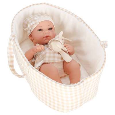 Baby doll baby with carrier mascot rabbit beige