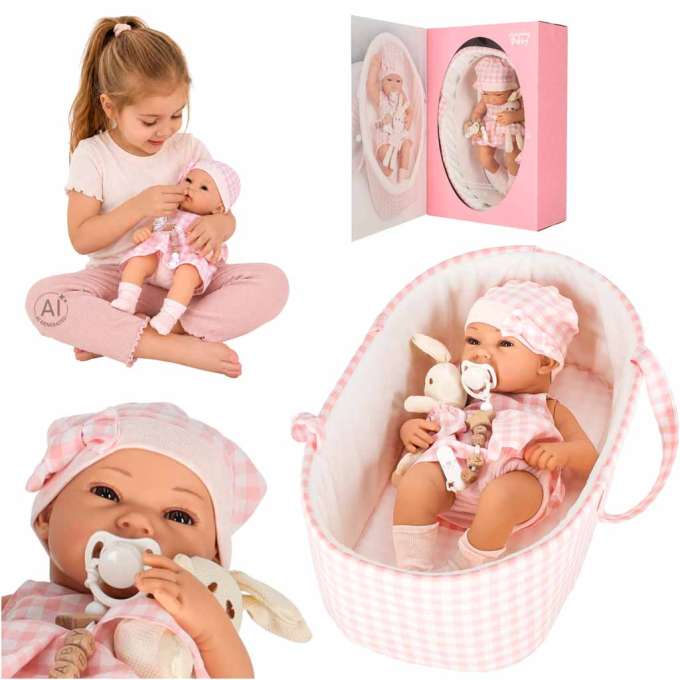 Baby doll baby with carrier mascot rabbit pink
