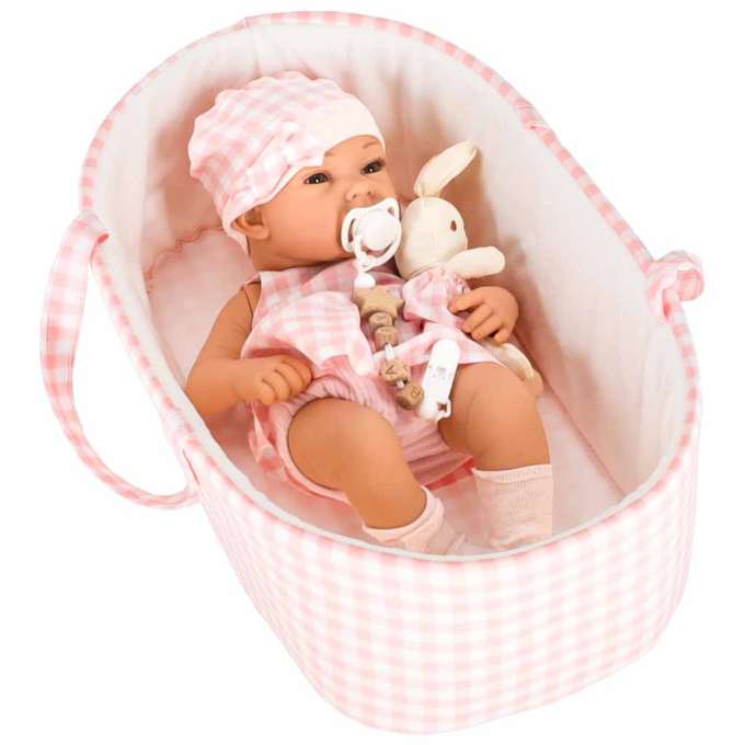 Baby doll baby with carrier mascot rabbit pink